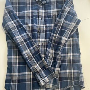 Banana Republic Navy and White Plaid Shirt